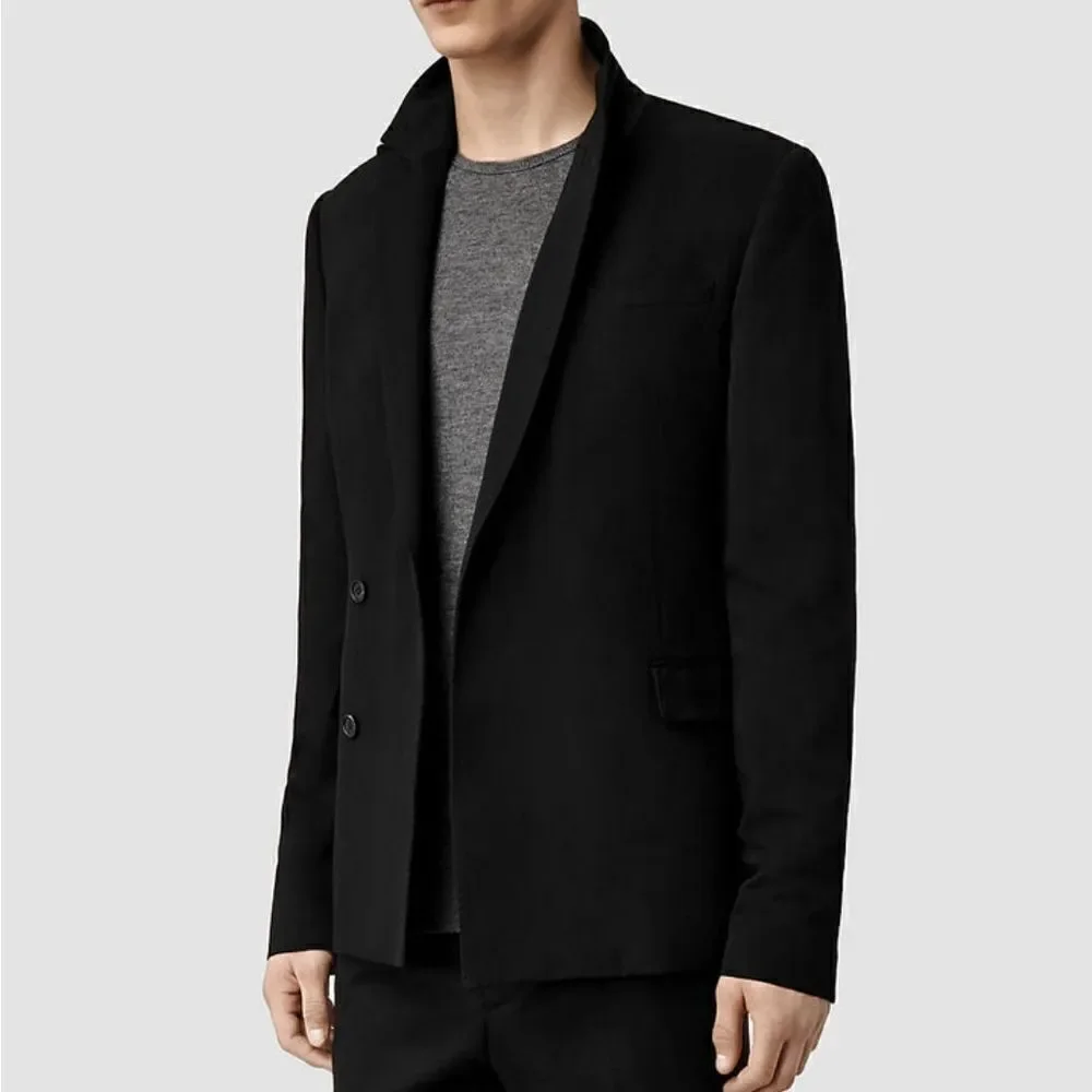 AllSaints Expire Black Men's Blazer Size 38 NWT